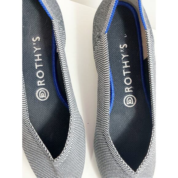 Rothys Womens Cloud Gray Birdseye The Point Ballet Flats Size 9 - Picture 2 of 8